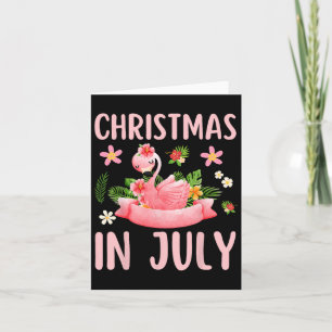 Kerstmis in juli Shirten voor roze flamingo Kaart