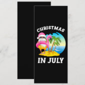 Kerstmis in juli Sint Flamingo zwembad zomer Kaart (Voorkant / Achterkant)