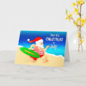 Kerstmis in juli  Sinterpak Surfing Kaart (Gele Bloem)