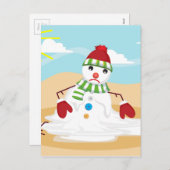 Kerstmis in juli sneeuwman feestdagenkaart (Voorkant / Achterkant)