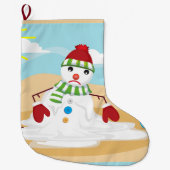 kerstmis in juli sneeuwpopslag grote kerstsok (Voorkant)