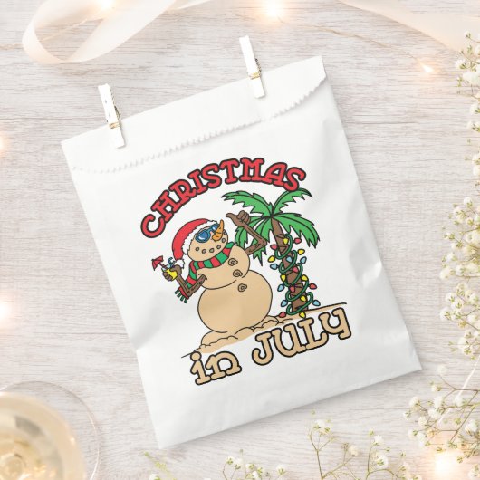 Kerstmis in juli Snowman Sand Beach Bedankzakje (Geknipt)