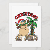 Kerstmis in juli Snowman Sand Beach Feestdagenkaart (Voorkant / Achterkant)