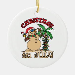 Kerstmis in juli Snowman Sand Beach Keramisch Ornament
