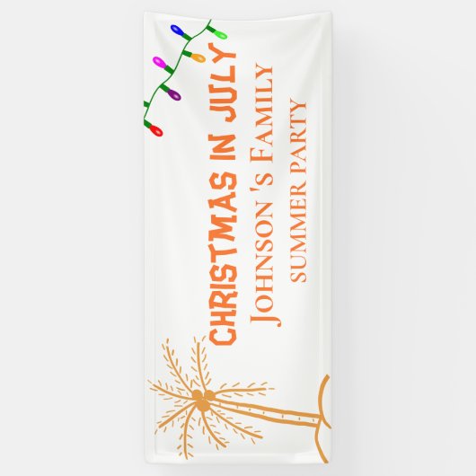 Kerstmis in juli spandoek (Verticaal)