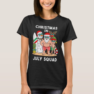 Kerstmis in juli Squad Santa en vrienden Kerstmis T-shirt