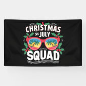 Kerstmis in juli squad zonnebril zomer strand spandoek (Horizontaal)
