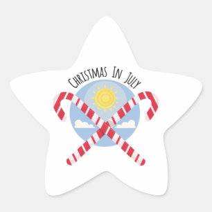 Kerstmis in juli ster sticker