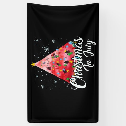 Kerstmis in juli Summer Design Melon Kerstmis Spandoek (Verticaal)