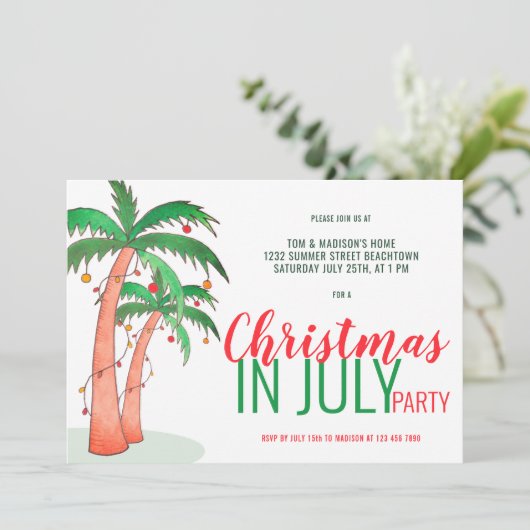 Kerstmis in juli Summer Party Kaart (Staand voorkant)