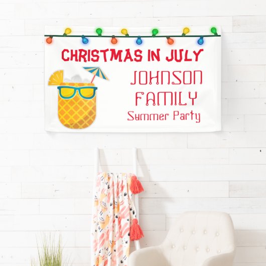 Kerstmis in juli Summer Party Spandoek (Insitu)