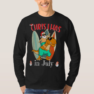 Kerstmis in juli Surfende Santa Summer Beach Vaca T-shirt