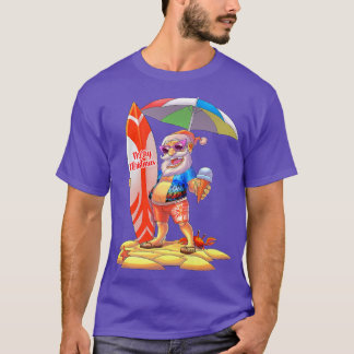 Kerstmis in juli Surfer Santa Hawaiian Family Mat T-shirt