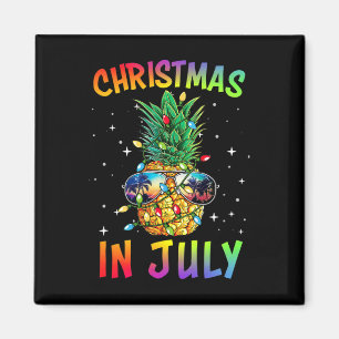 Kerstmis In Juli T-shirt Ananas Kerstboom Zomer Magneet