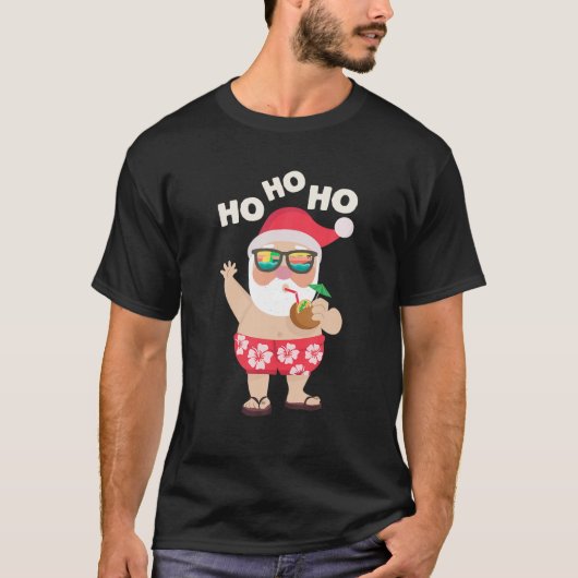 Kerstmis in juli T-shirt Funny Santa Summer Beach  (Voorkant)