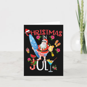 Kerstmis in juli t Shirt Funny Santa Summer Beach Kaart