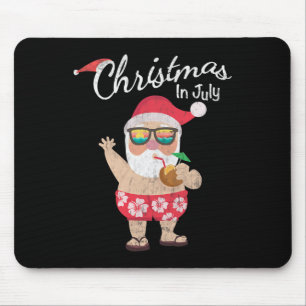 Kerstmis In Juli T-shirt Funny Santa Zomer Strand Muismat