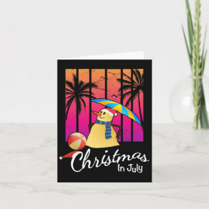 Kerstmis in juli T-shirt Funny Snowman Summer Beac Kaart