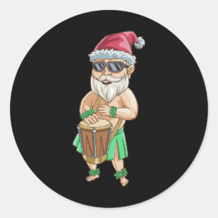 Kerstmis In Juli T-shirt Grappige Kerstman Hawaiaa Ronde Sticker