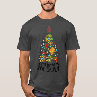 Kerstmis in juli T-shirt kerstboom zomerMan W