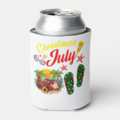 Kerstmis in juli t Shirt Summer Beach Vacking Blikjeskoeler (Blikje Voorkant)