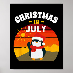 Kerstmis In Juli T-shirt Zomer Pinguïn Kerstmis I Poster