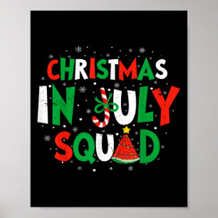 Kerstmis In Juli Team Funny Zomer Vakantie Mannen Poster