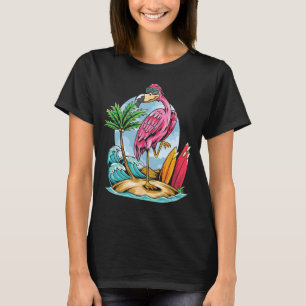 Kerstmis in juli Tropische Flamingo Hawaii Zomer T-shirt