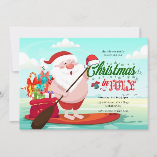 Kerstmis in juli Uitnodiging (Voorkant)