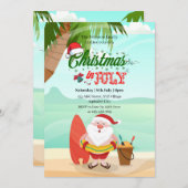 Kerstmis in juli Uitnodiging (Voorkant / Achterkant)