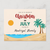 Kerstmis in juli Uitnodiging Briefkaart zomerfeest (Voorkant)
