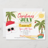 Kerstmis in juli uitnodiging, leuk zomerfeest kaart (Voorkant)