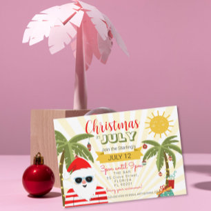 Kerstmis in juli uitnodiging, leuk zomerfeest Uit Kaart