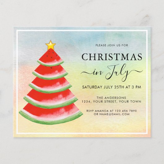 Kerstmis in juli Uitnodiging Watermeloen Flyer (Voorkant)