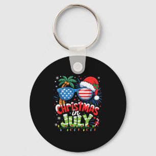 Kerstmis in juli USA Vlag Zomer Strand Hawaï San Sleutelhanger