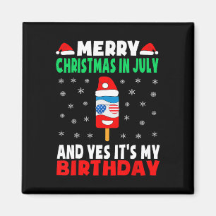 Kerstmis in juli Verjaardagsshirt IJslolly in Sint Magneet