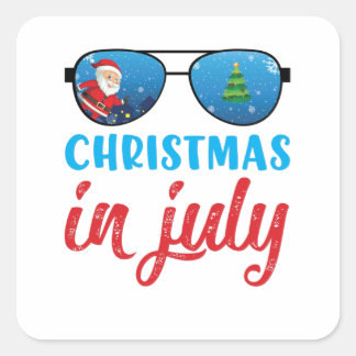 Kerstmis in juli vierkante sticker