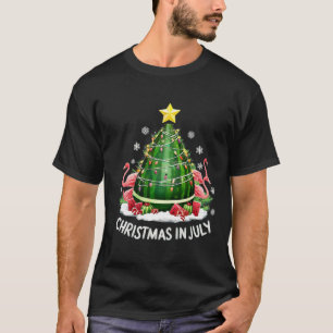 Kerstmis in juli Watermeloen Boom Grappige Flaming T-shirt