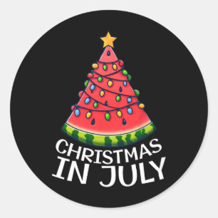 Kerstmis In Juli Watermeloen Kerstboom Zomer Manne Ronde Sticker