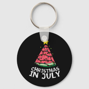 Kerstmis in juli Watermeloen Kerstboom Zomer Manne Sleutelhanger