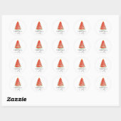 Kerstmis in juli watermeloen ronde sticker (Vel)