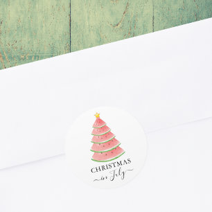 Kerstmis in juli watermeloen ronde sticker