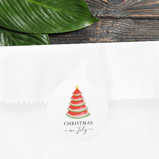 Kerstmis in juli watermeloen ronde sticker