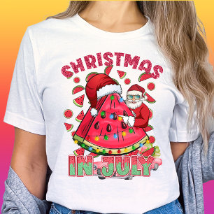 Kerstmis in juli Watermeloen Santa-Tropical-Summer T-shirt