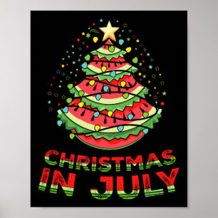 Kerstmis in juli Watermeloen zomer Poster