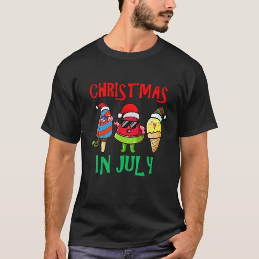 Kerstmis in juli Watermelon Ice Poppen Kerstmis H T-shirt (Voorkant)