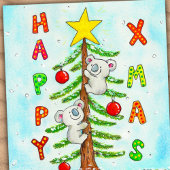 Kerstmis in juli wenskaart briefkaart