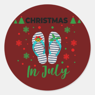 Kerstmis in juli Zomer Beach Vacation Flip Ronde Sticker