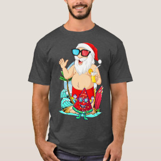 Kerstmis in juli Zomer Strand Vakantie Santa Clau T-shirt