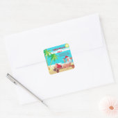 Kerstmis in juli zomerfeest vierkante sticker (Envelop)